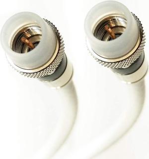 PHAT SATELLITE INTL | 150ft Indoor Outdoor RG-6 Coaxial Cable TRI SHIELD WEATHER SEAL RG6 Connectors Broadband Internet Ham Radio OTA HD Antenna Coax Assembled in USA (150 feet, White)