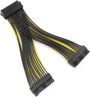 24P 20+4 Pin Dual PSU Power Supply Cable 18AWG 20cm ATX Motherboard Mainboard Adapter Connector Cable Mining Extension Cable 24P 20+4 Pin Dual PSU Power Supply Cable 18AWG 20cm ATX Motherboard Mainboard Adapter Connector Cable Mining Extension Cable