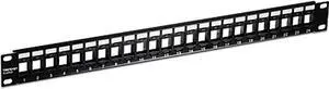 TRENDnet 24-Port Blank Keystone 1U Patch Panel, Cat5, Cat5e, Cat6, Cat6A, UTP, 19” Rackmount Design, TC-KP24