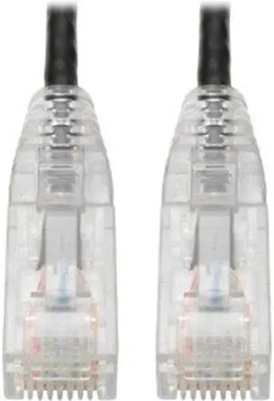 Tripp Lite N201-S10-BK 10 ft. CAT6 Gigabit Patch Cable for Snagless RJ45 Molded Slim, Black