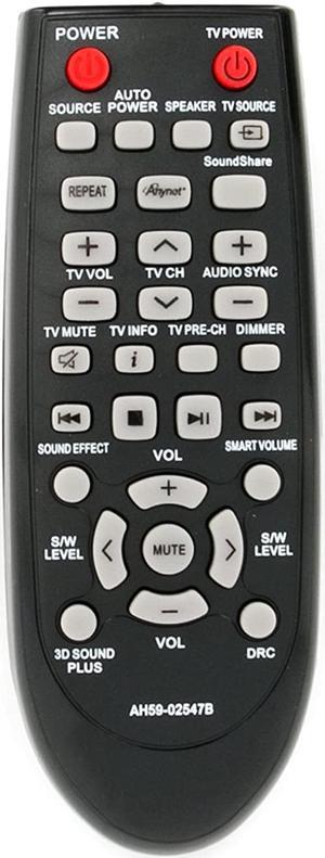 AH59-02547B Soundbar Remote Control Replacement fit for Samsung Sound Bar AH68-02644D-00 HW-F450 HW-F450ZA HW-FM45 HW-FM45C PS-WF450 HWF450 HWF450ZA HWFM45 HWFM45C PSWF450 AH6802644D00 HW-F450/ZA