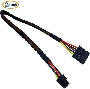HDD SATA Power Cable Replacement SATA 15 Pin to Mini 6 Pin ATX Adapter for  Inspiron 3653 3650 Series Compble Part No GP2JM 15inch38cm Pack of 2