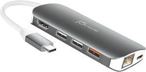 j5create USB-C Multi Adapter-HDMI / Ethernet / USB 3.1 / PD 3.0 / Memory Card Reader / Writer
