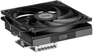 PCCOOLER CPS RC600-67 Low Profile CPU Air Cooler, 6 Heat Pipes, 205W TDP, 67.5mm Tall, 120mm Slim Slient PWM Fan with FDB, for Intel LGA 18XX/1700/1200/115X & AMD AM5/AM4, Black