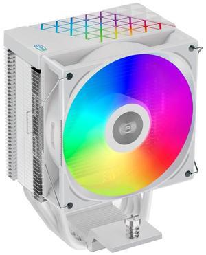 PCCOOLER CPS R400 ARGB WH CPU Air Cooler, 4 Direct Contact Heat Pipes, 180W TDP, ARGB Top Cover, 133mm Tall, 92mm PWM Slient ARGB Fan, for Intel LGA 18XX/1700/1200/115X & AMD AM5/AM4, White