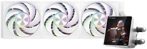 PCCOOLER CPS DT360 ARGB Display AIO CPU Liquid Cooler, 360mm Radiator, 320W TDP, Customizable & Magnetic 3.4" IPS LCD Display, Ceramic Bearing, for Intel LGA 1851/1700/1200/115X & AMD AM5/AM4, White