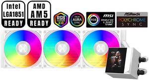 PCCOOLER CPS DC360 Pro ARGB Display AIO CPU Liquid Cooler, 360mm Radiator, 310W TDP, Customizable 2.4" IPS LCD Display, Ceramic Bearing, for Intel LGA 1851/1700/1200/115X & AMD AM5/AM4, White