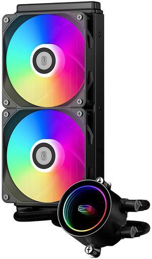 PCCOOLER CPS DA240 ARGB AIO CPU Liquid Cooler, 240mm Radiator, 260W TDP, Infinity Halo ARGB Effect, High-Performance 3000 RPM Pump Speed, for Intel LGA 20XX/1851/1700/1200/115X & AMD AM5/AM4, Black