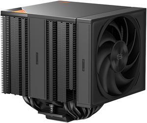 PCCOOLER CPS RZ820 BK Dual Tower CPU Air Cooler, 8 Heat Pipes, 290W TDP, Magnetic Aluminum Top Cover w/ ARGB, 165mm Tall, 120mm & 140mm PWM Fans, for Intel LGA 18XX/1700/1200/115X & AMD AM5/AM4, Black