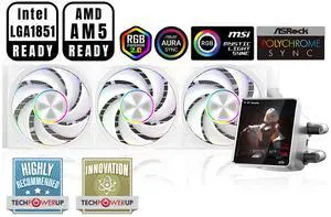 PCCOOLER CPS DT360 ARGB Display AIO CPU Liquid Cooler, 360mm Radiator, 320W TDP, Customizable & Magnetic 3.4" IPS LCD Display, Ceramic Bearing, for Intel LGA 1851/1700/1200/115X & AMD AM5/AM4, White