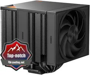 PCCOOLER CPS RZ820 Dual Tower CPU Air Cooler, 8 Heat Pipes, 290W TDP, Magnetic Aluminum ARGB Top Cover, 165mm Tall, 120mm & 140mm PWM Fans, for Intel LGA 1851/1700/1200/115X/20XX & AMD AM5/AM4, Black