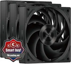 PCCOOLER CPS F5 R120 3IN1 High-Performance 120mm Case Fans, 4-Pin PWM Silent PC Fans w/ 3 Modes up to 2200RPM, Daisy Chain Computer Fans with FDB, Vibration-Damping Mounting Pads, Black - 3in1 Pack