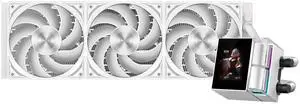 PCCOOLER CPS DS360 Display AIO CPU Liquid Cooler, 360mm Radiator, 315W TDP, ARGB LEDs & Customizable 2.4" IPS LCD Display, Ceramic Bearing, for Intel LGA 1851/1700/1200/115X & AMD AM5/AM4, White