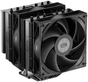 PCCOOLER CPS RT620 Dual Tower CPU Air Cooler, 6 Heat Pipes, 265W TDP, 153mm Tall, 120mm PWM Slient Fans, for Intel LGA 1851/1700/1200/115X & AMD AM5/AM4, Black