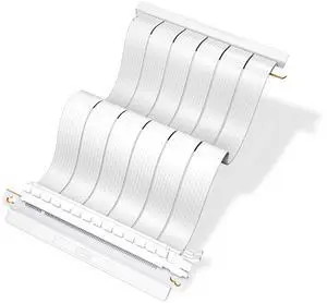PCCOOLER CPS RC185 PCI-E 4.0 X16 Riser Cable, 180 Degree Dual Reverse GPU Extension Cable, 185mm, White