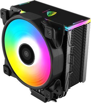 Pccooler GI-D56A CPU Cooler Halo fan | VotexPro Silent PWM Fan 120mm | Definable ARGB LED Top Guard Sync with CPU Fan | 5 Direct Contact Heat Pipes for Computer Case, Motherboard, Intel, AMD