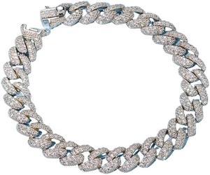Hip Hop Rock Moissanite Diamonds Cuba Bracelets for Men Women  Solid 925 Sterling Silver Fine Jewelry