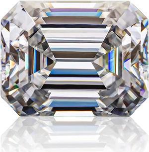 Moissanite Loose Stones for Making Ring Pendant Earrings Jewelry - Emerald Cut Natural White D Colorless VVS1 Clarity and Excellent Cut with Certificate 0.1Carats