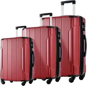 Hardshell Luggage Sets 3 Pcs Spinner Suitcase with TSA Lock Lightweight 20''24''28''