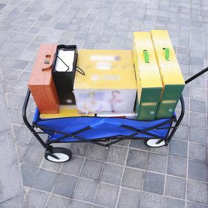 Folding Wagon Garden Shopping Beach Cart Blue Soft CaseTravel Luggage