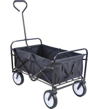 Folding Wagon Garden Shopping Beach Cart (Black) Soft CaseTravel Luggage