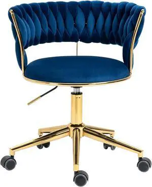 Home Office Desk Chair, Vanity Chair, Modern Adjustable Home Computer Executive Chair Swivel Task Chair for Small Space, Living Room, Make-up, Studying