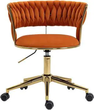 Home Office Desk Chair, Vanity Chair, Modern Adjustable Home Computer Executive Chair Swivel Task Chair for Small Space, Living Room, Make-up, Studying