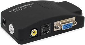 PC Laptop Composite Video TV VGA/S-video/Composite RCA/ AV to VGA Converter Switch  Adapter Switch Box Black