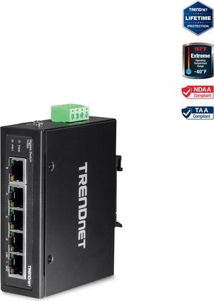 TRENDnet TI-G50 5-Port Industrial Gigabit Ethernet DIN-Rail Switch