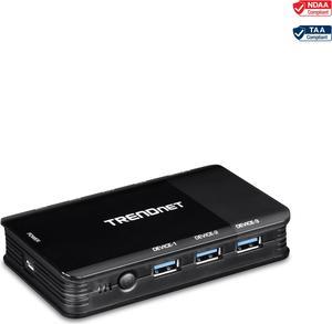 TRENDnet 4 Computer 4-Port USB 3.1 Sharing Switch, TK-U404, 4 x USB 3.1 for Computers, 4 x USB 3.1 for Devices, Flash Drive Sharing, Scanners, Printers, Mouse, Keyboard, Windows & Mac Compatible