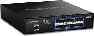 TRENDnet 12-Port 10G Layer 2 Managed SFP+ Switch, TL2-F7120, 12 x 10G SFP+ Ports, 240Gbps Switching Capacity, Supports 10GBASE-X / 1000BASE-FX SFP Fiber Modules, Lifetime Protection, Black