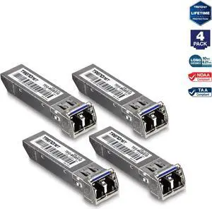 TRENDnet TEG-MGBS10/4, 4-Pack SFP Single Mode LC Module (10Km)