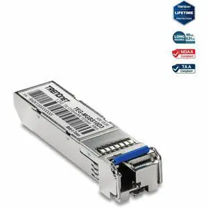 TRENDnet SFP to RJ45 Dual Wavelength Single-Mode LC Module, TEG-MGBS10D3, Must Pair with TEG-MGBS10D5 or a Compatible Module, Up to 10 km (6.2 Miles), Compatible with Standard SFP,Lifetime Protection TRENDnet SFP to RJ45 Dual Wavelength Single-Mode LC Module, TEG-MGBS10D3, Must Pair with TEG-MGBS10D5 or a Compatible Module, Up to 10 km (6.2 Miles), Compatible with Standard SFP,Lifetime Protection