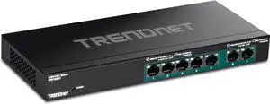 TRENDnet 7-Port Multi-Gig PoE+ Switch, 5 x 1G RJ-45 PoE+ Base-T Ports, 2 x 2.5G RJ-45 PoE+ Ports, 20Gbps Switching Capacity, Wall Mountable, Lifetime Protection, Black,TPE-TG327