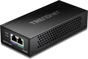 TRENDnet 2.5G PoE++ Injector, TPE-219GI, 90W PoE++, 30W PoE+, 15.4W PoE, IEEE 802.3 bt /802.3at/802.3af Compliant, Metal Housing, Up to 100m (328 ft.), Black