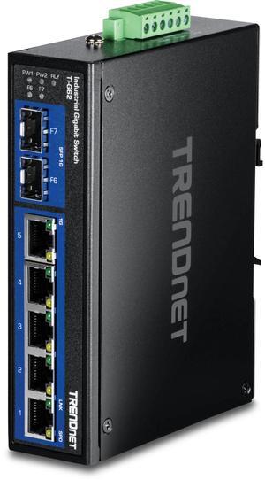 TRENDnet TI-G62 7-Port Industrial Gigabit DIN-Rail Switch