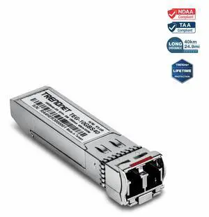 TRENDnet TEG-10GBS40 10GBASE-LR SFP+ Single Mode LC Module (40KM with DDM) TRENDnet TEG-10GBS40 10GBASE-LR SFP+ Single Mode LC Module (40KM with DDM)