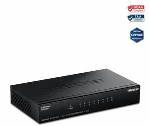 TRENDnet 8-Port 2.5G Switch, TEG-S381, 8 x 2.5G RJ45 Ports, 40Gps, NDAA + TAA Compliant, Ethernet Splitter