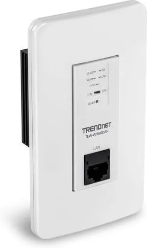 TRENDnet AX1800 Dual Band WiFi 6 PoE in-Wall Access Point, TEW-W960DAP, OFDMA & MU MIMO Technology, NDAA & TAA Compliant, Discreet Design, Remote Cloud Management Ready TRENDnet AX1800 Dual Band WiFi 6 PoE in-Wall Access Point, TEW-W960DAP, OFDMA & MU MIMO Technology, NDAA & TAA Compliant, Discreet Design, Remote Cloud Management Ready