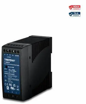 TRENDnet 60 W Single Output Industrial DIN-Rail Power Supply, Universal AC Input, Extreme -20 to 70 °C (-4 to 158 °F) Operating Temp, TI-M6024