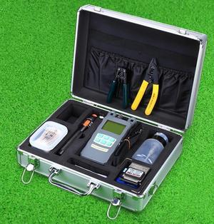 Klus FTTH fiber optic home cold splicing tool kit fiber optic tool kit box leather cable stripper optical power meter red light pen cutting knife combination
