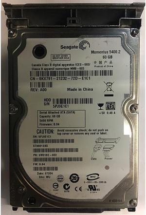 DELL 60GB 5400RPM 9.5MM SATA LAPTOP HARD DRIVE