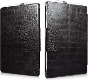 Surface Pro 4 Case Vintage Series Genuine Leather Folio Cover with Pen Holder Stand for Microsoft Surface Pro 4 2015 / Surface Pro 2017 Original Keyboard