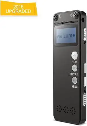 Digital Voice Recorder [2018 Upgraded Version] Audio Recorder for Lectures 8GB PCM Linear Sound Recorder with Micro USB & MP3 Player Microphone Noise Reduction --By Werleo (black Recorder)