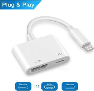 Lightning to HDMI Adapter Lightning Digital AV Adapter HDMI and Lightning Charging Port 2 in 1 Adapter Compatible with iPhone iPad iPod Touch for HD TV Monitor Projector 1080P Support iOS 11 or later