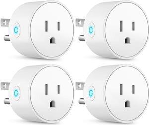 Smart Plug Mini Outlet Compatible with Amazon Alexa and Google Assistant, Wifi Enabled Remote Control Smart Socket with Timer Function, No Hub Required,White, 4 Pack