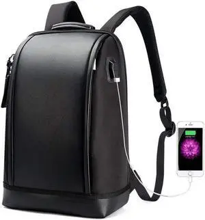 Bopai Business Water Resistant Laptop Backpack Travel Bag Anti-theft Laptop Rucksack with USB Charging Port Anti-explosion Zipper Fits 15.6 Inch Laptop and Notebook Macbook Black