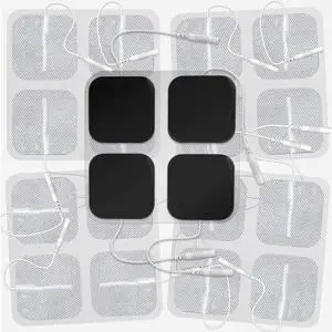 2" Square TENS Unit Electrodes 20-Pack Electro Pads for TENS Therapy - Compatible with Most TENS Machine Models - 20-Piece Value Pack - Self-Adhering, Reusable and Premium Quality
