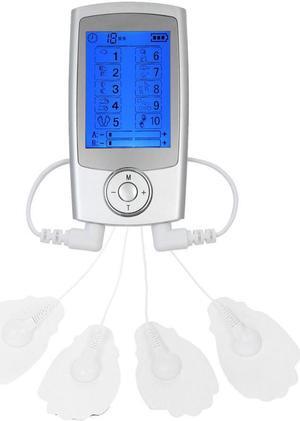 Rechargeable TENS Unit Muscle Stimulator 10 Modes Pain Relief EMS Machine Portable Pulse Massager with 4 Electrodes Pads