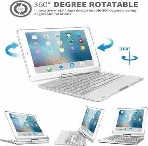 Werleo iPad Pro 10.5 Keyboard Case For Apple iPad Pro 10.5 Model A1701 A1709 Shell 360 Rotatable Wireless Backlit Keyboard Case Aluminium Alloy Slim Case Smart Auto Sleep-Wake Case